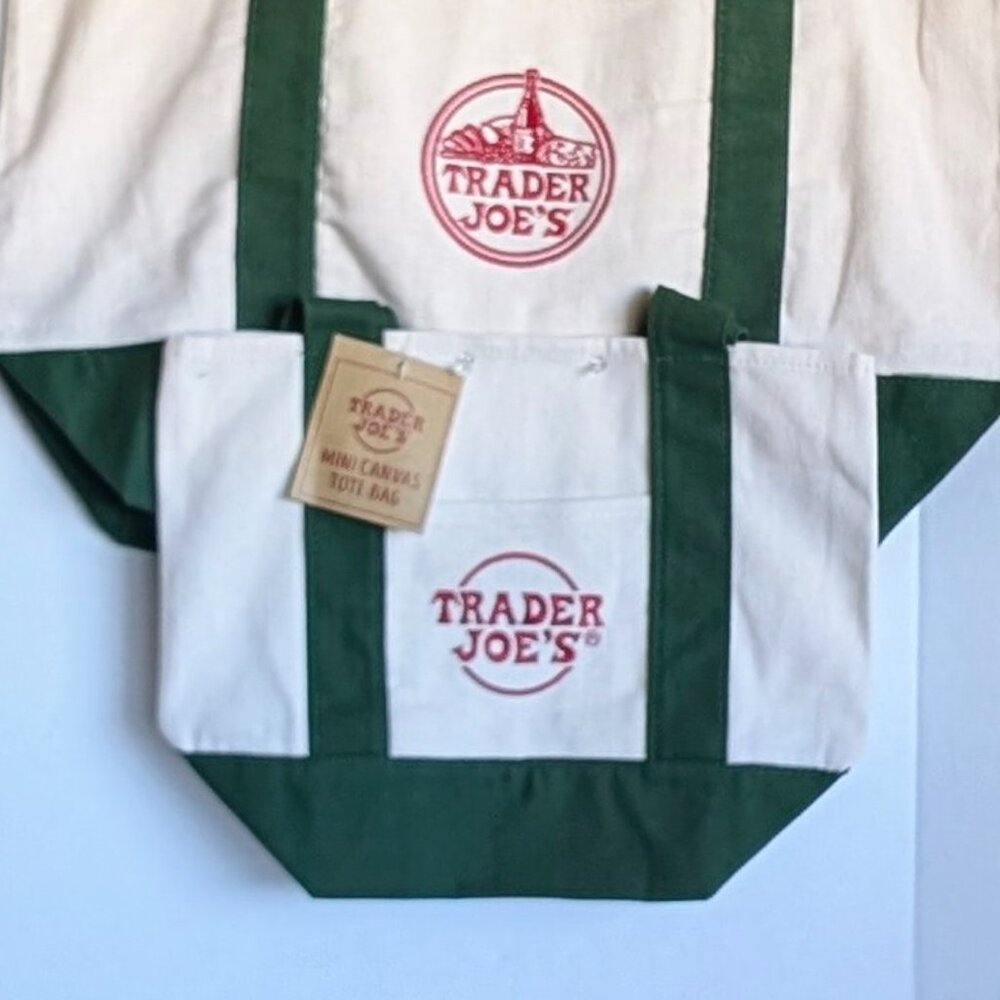 NWT Trader Joe's Green Large, Mini, & Micro Canva… - image 3